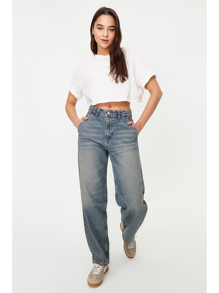 trendyol Jeans - Mom fit - in Hellblau günstig kaufen