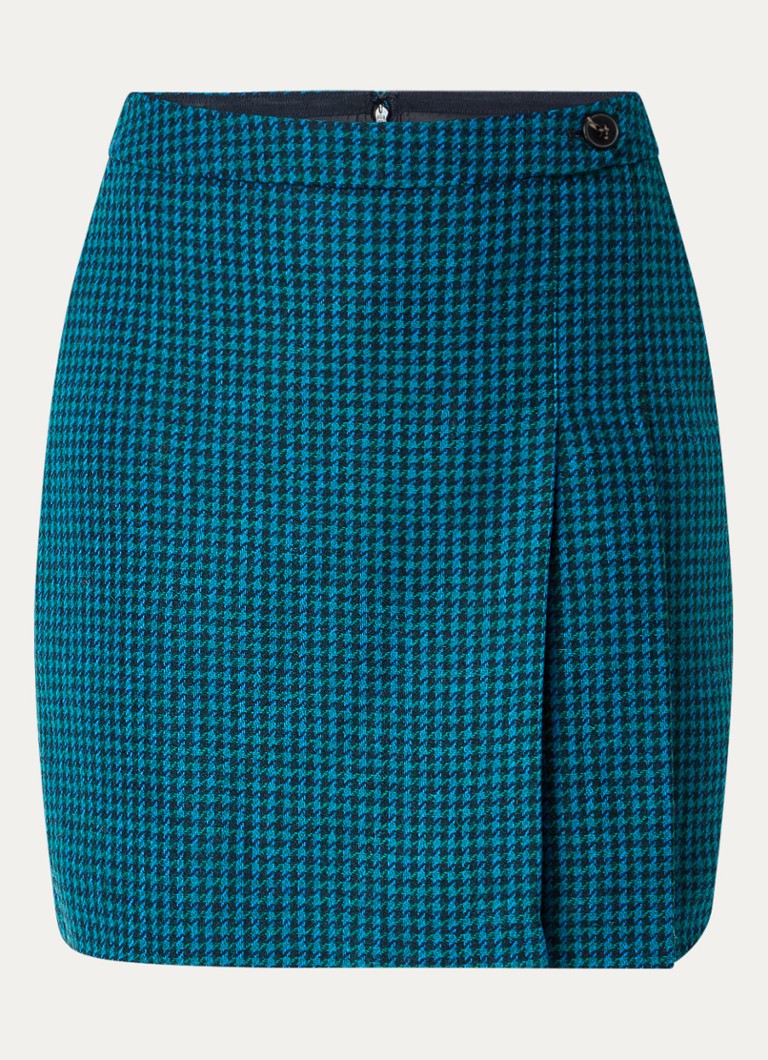 Fustă mini în carouri cu model Houndstooth de Leah de Hobbs