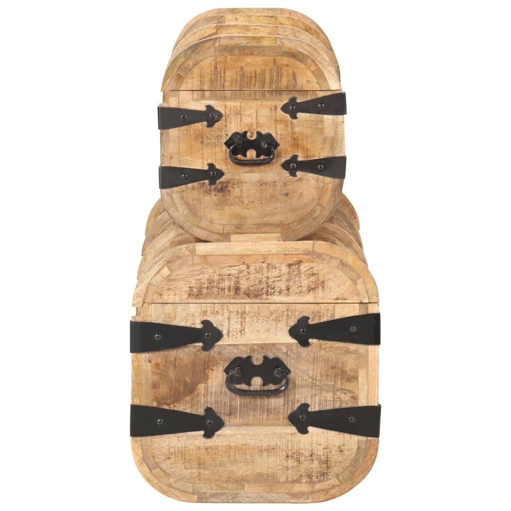 vidaXL Truhe Aufbewahrungstruhe Holztruhe Schatzkiste Holzkiste 2-tlg Mango Massivh