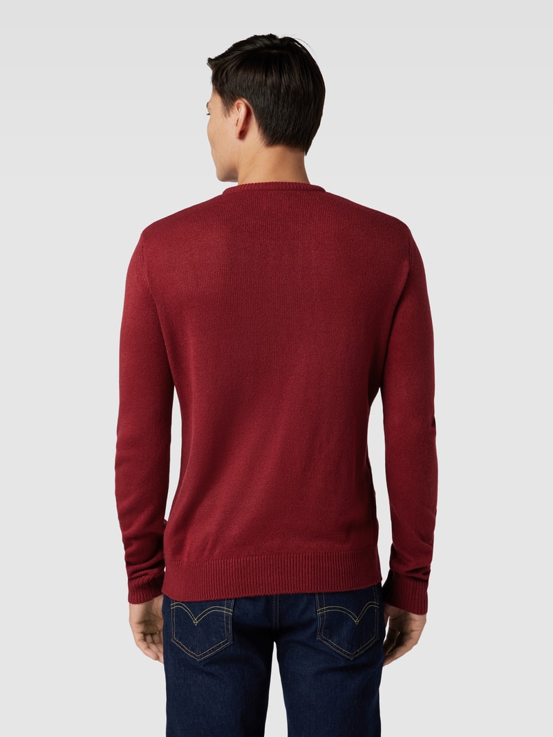 Strickpullover mit Allover-Muster in bordeaux rot