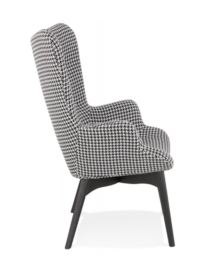 KADIMA DESIGN Lounge Stuhl mit Hahnentrittmuster aus Textil | Vintage Design günstig kaufen onesize