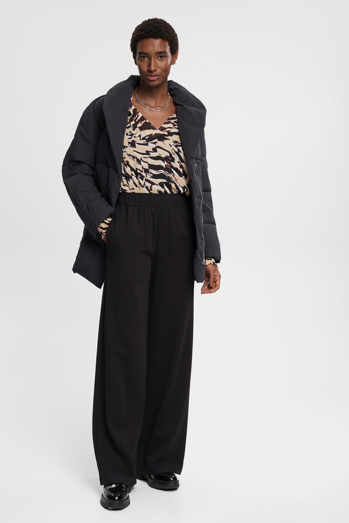 Crinkle-Chiffonbluse mit Muster