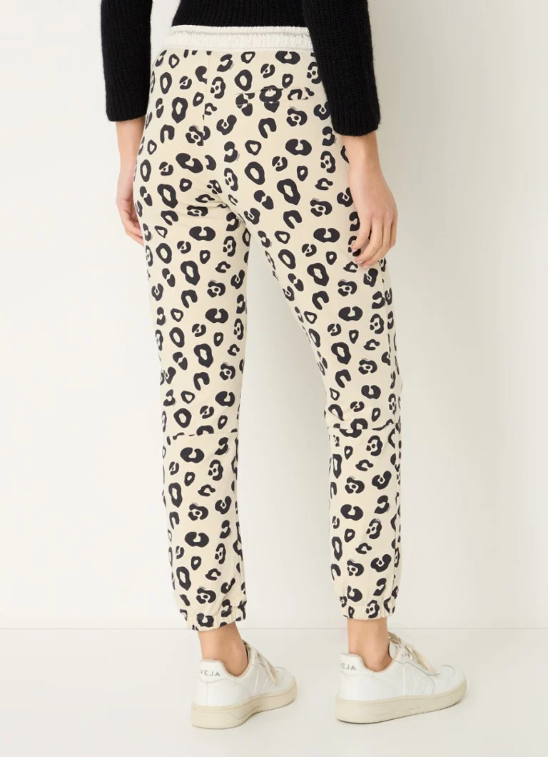 Pantaloni de trening 10DAYS cu talie înaltă și imprimeu leopard