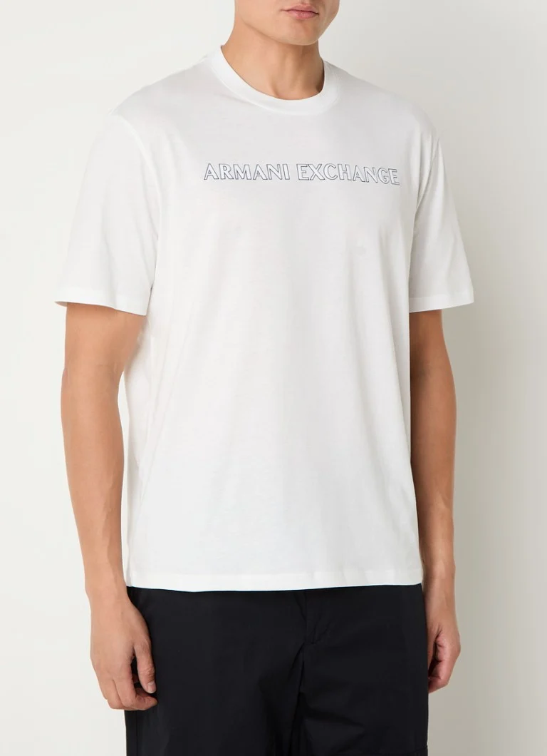 Koszulka Armani Exchange z logo z flokowaniem