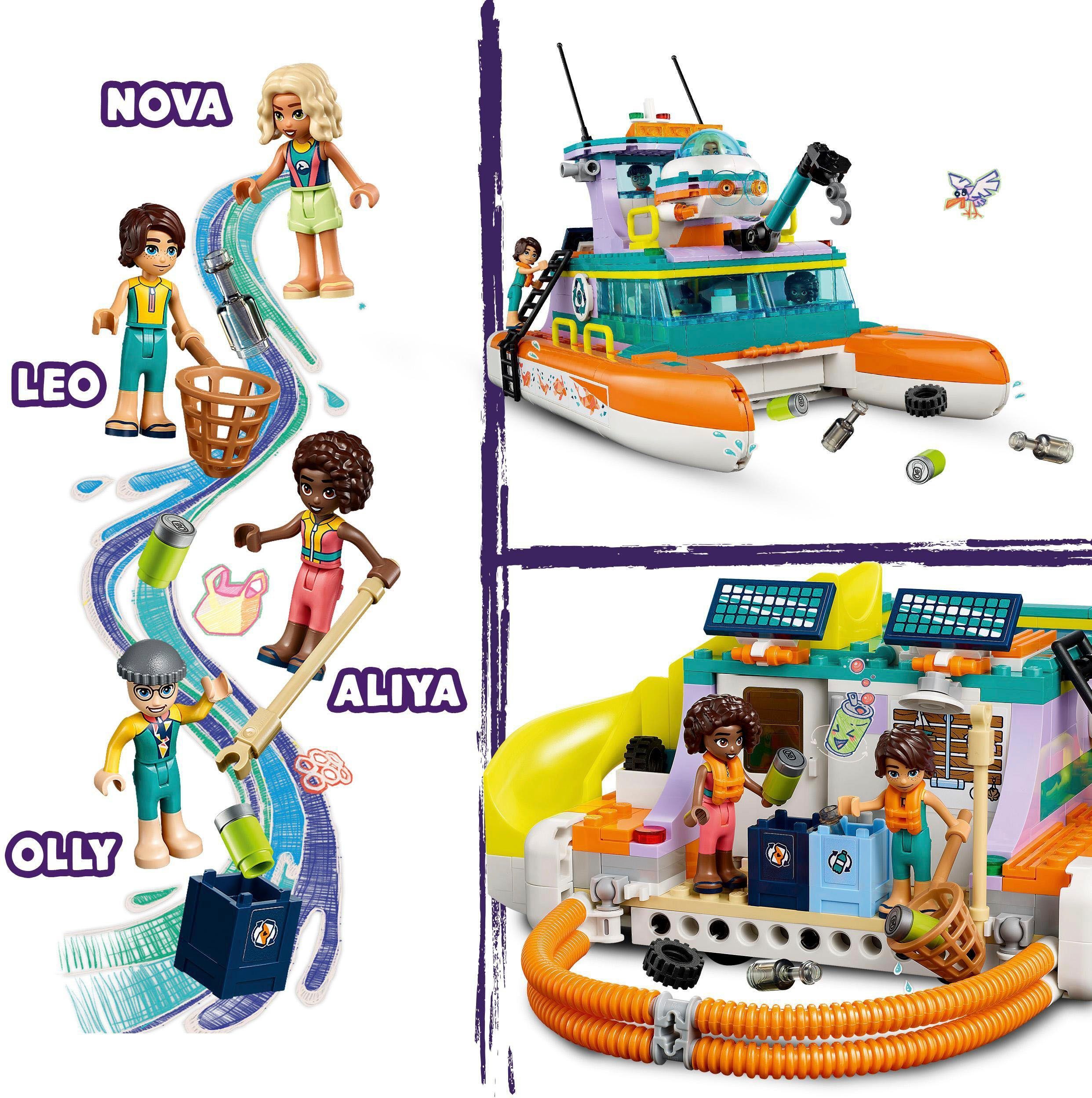 LEGO® Konstruktionsspielsteine Seerettungsboot (41734), LEGO® Friends, (717 St), Made in Europe
