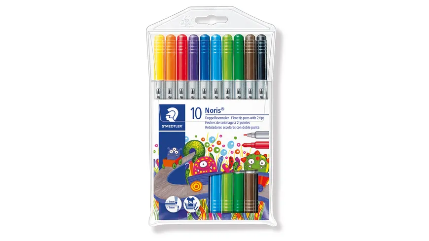 STAEDTLER Doppelfasermaler Noris Club 10er-Etui mehrfarbig