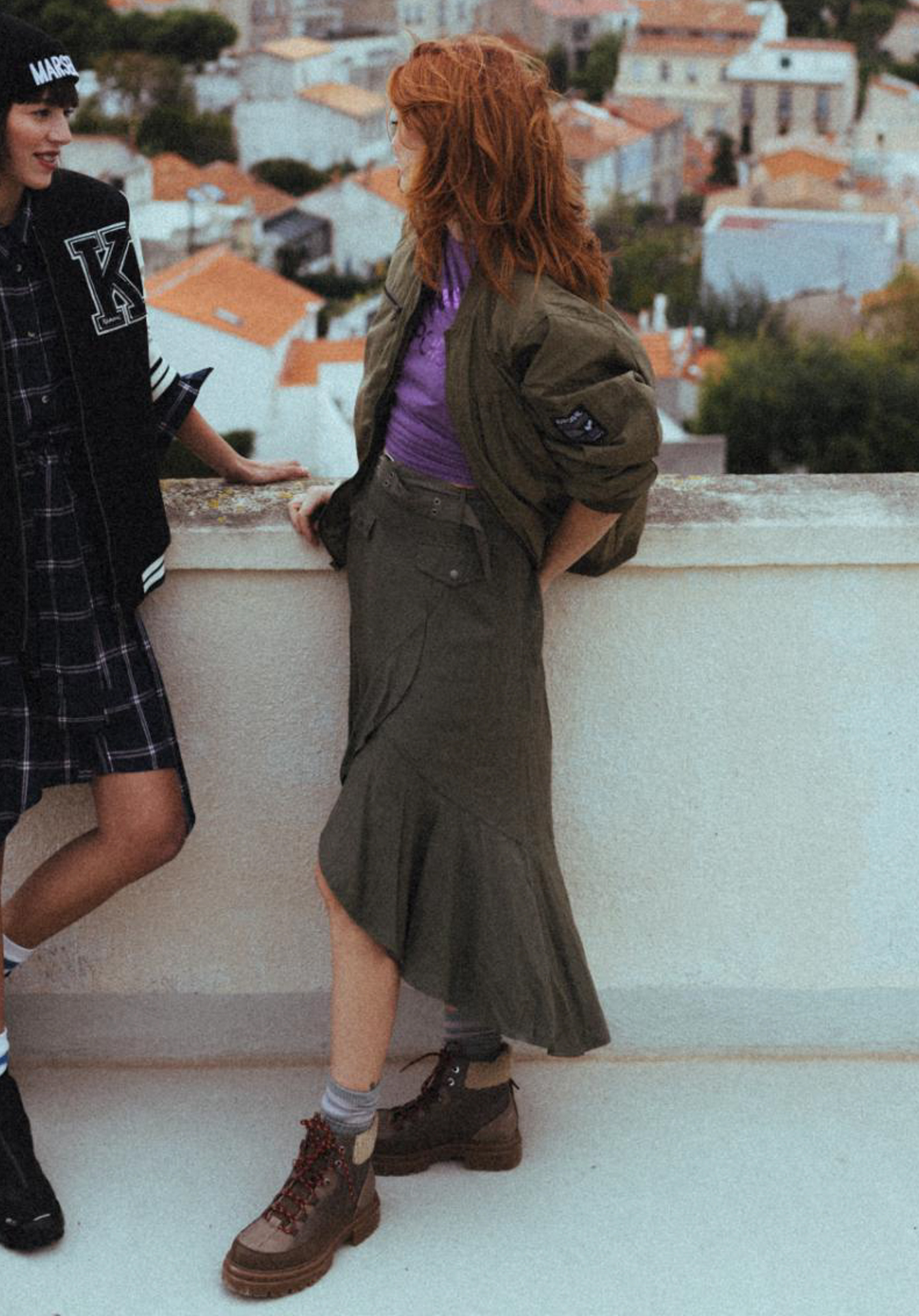BEA    Jupe asymétrique kaki femme