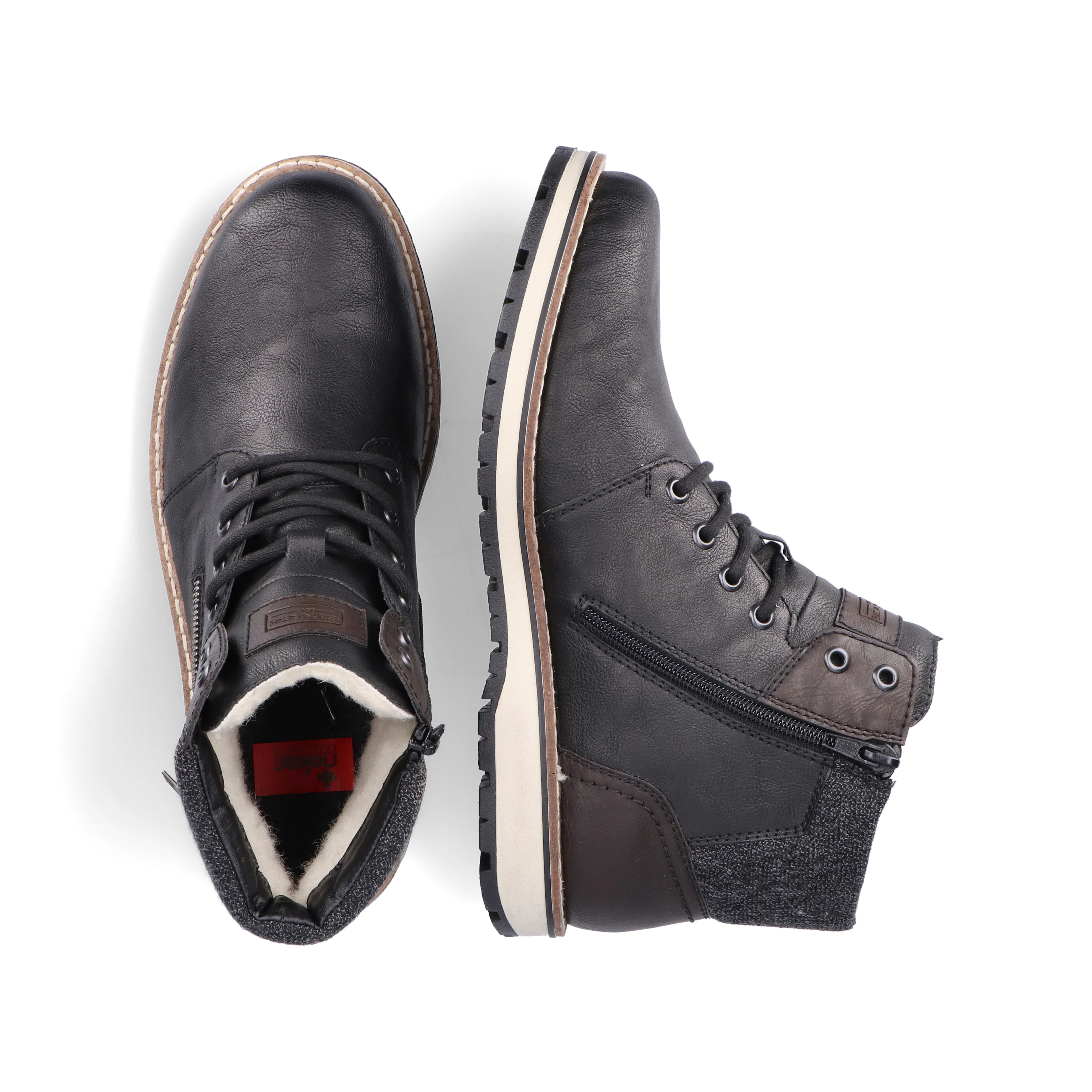 Rieker Herren Schnürstiefel asphaltschwarz
