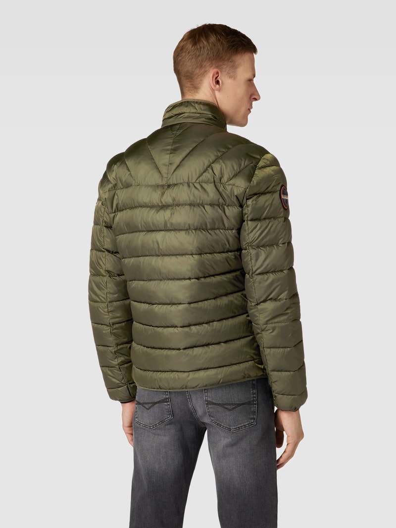 Steppjacke mit Stehkragen Modell 'AERONS' in olivgrün
