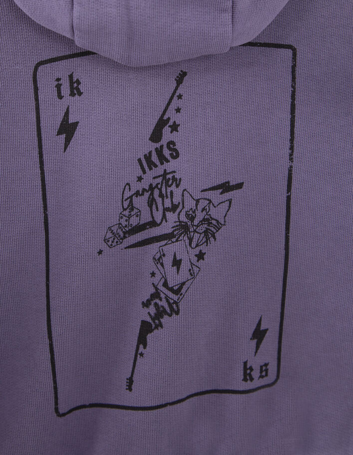 Cardigan violet print dos à capuche bébé garçon