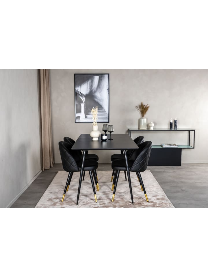 ebuy24 Essgruppe Silar 8 (5-teilig) Schwarz 90 x 120 cm günstig kaufen onesize