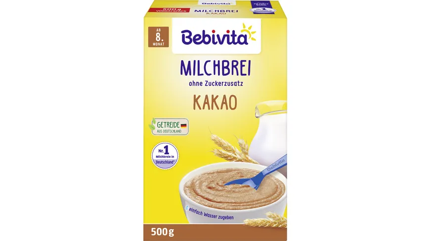 Bebivita Milchbreie ohne Zuckerzusatz Milchbrei Kakao 500 g