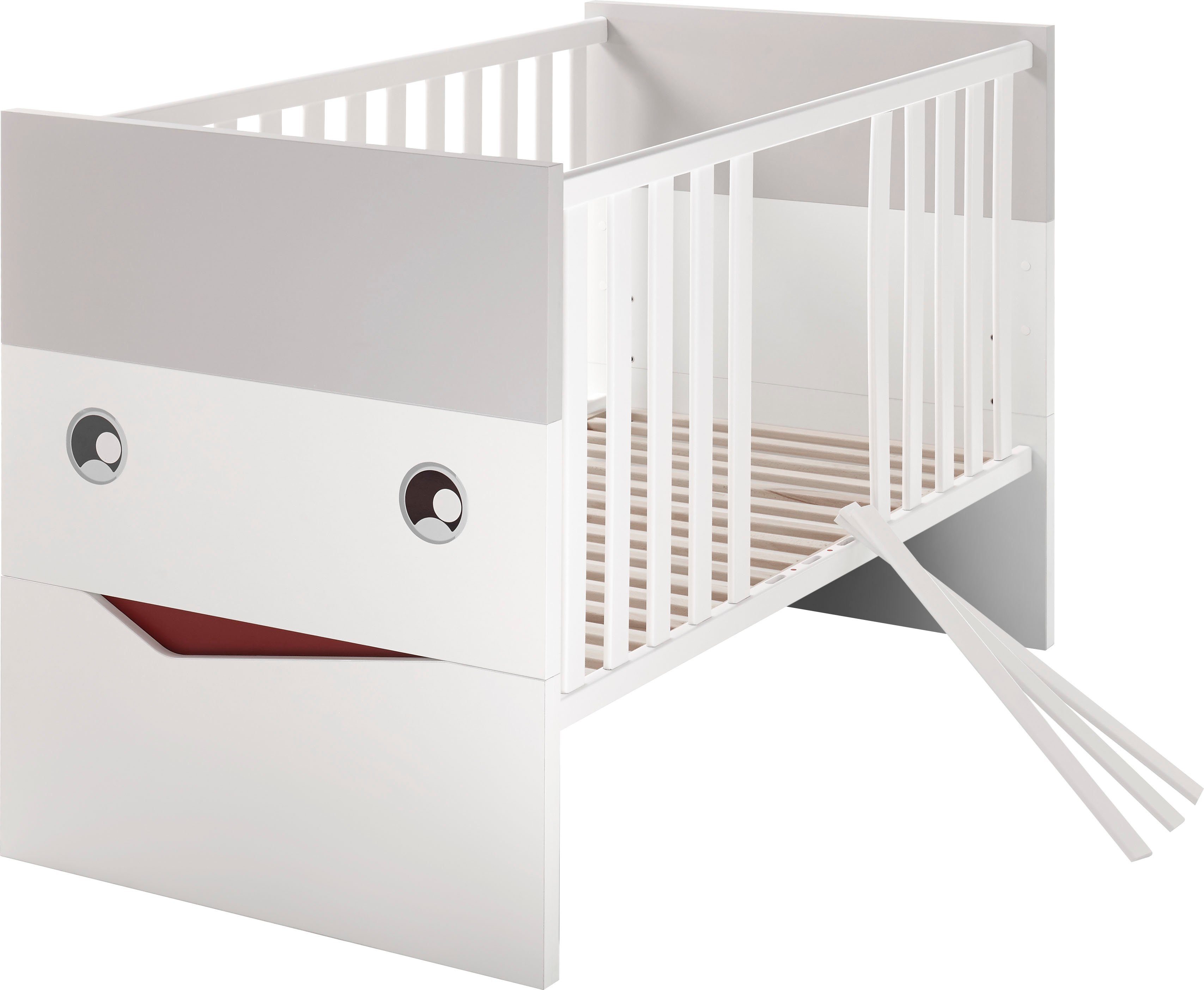 GALLERY M branded by Musterring Babyzimmer-Komplettset, (Set, 5-St), breiter Kleiderschrank, inkl. 1 Unterstellregal für die Wickelkommode