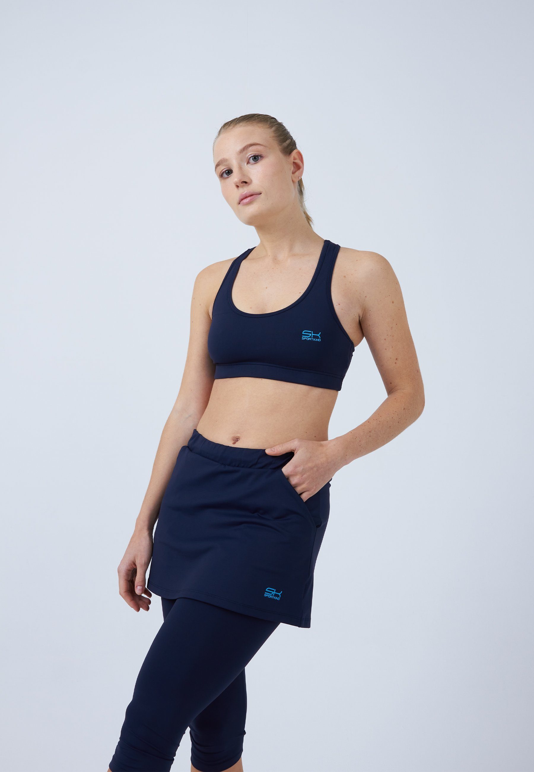 SPORTKIND Tennisrock 2-in-1 Skapri Rock mit Leggings Mädchen & Damen navy blau