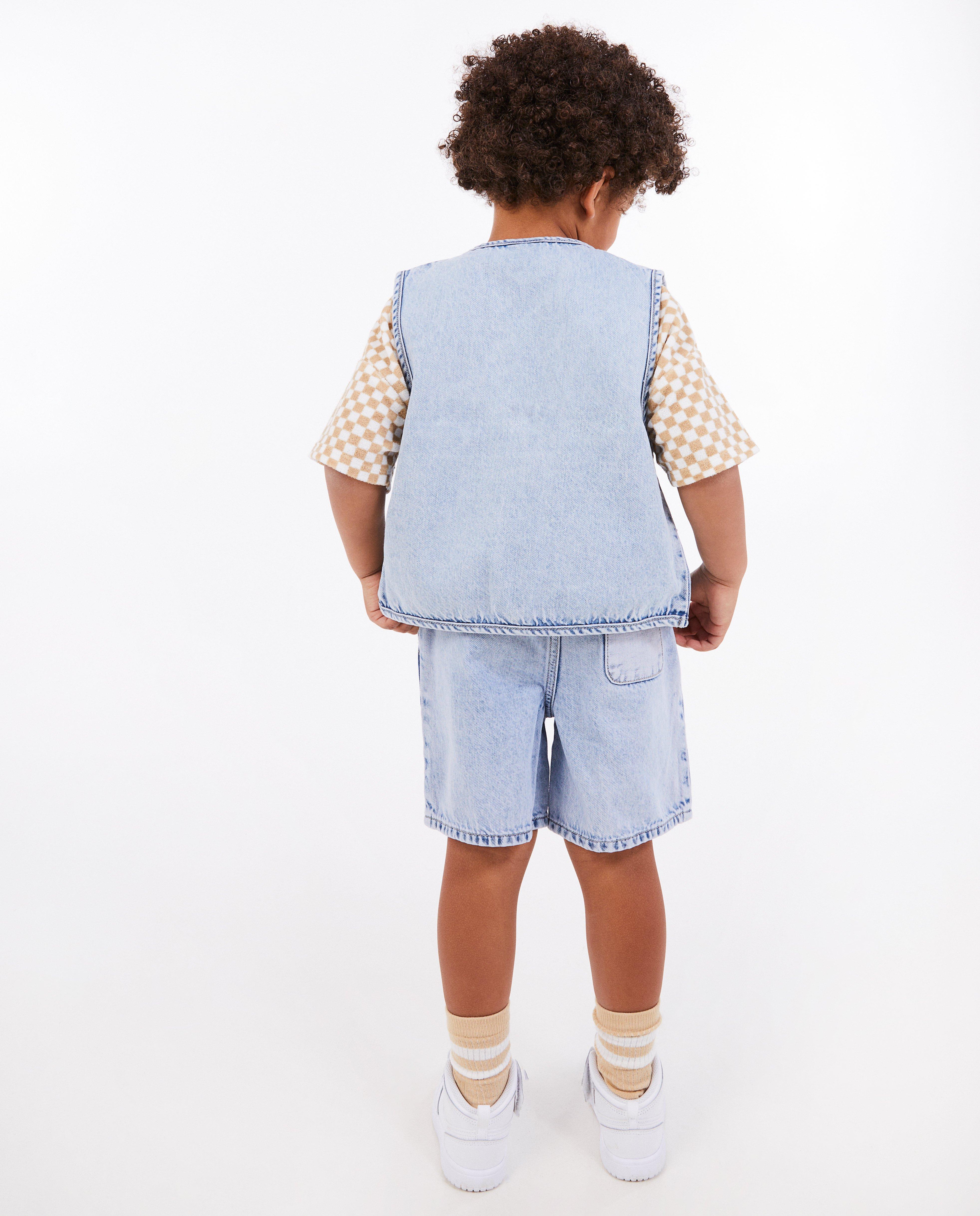 Pantaloni scurți din denim albastru unisex Nanja Massy, 3-8 ani, albastru deschis