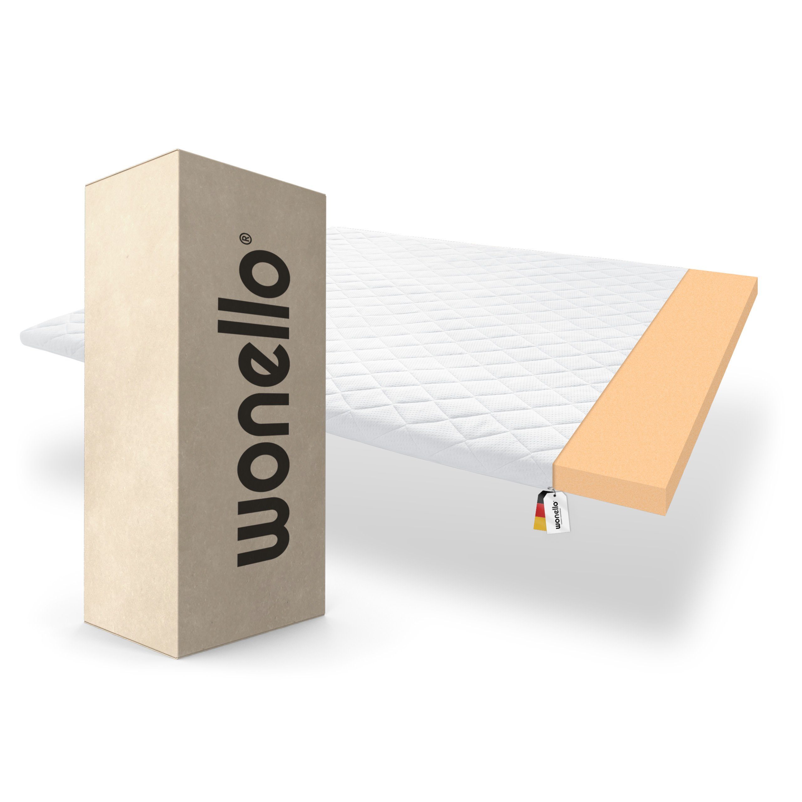 Topper RECHARGE, wonello, 6 cm hoch, Kaltschaum, (Made in Germany), druckentlastender Matratzentopper 80x200cm, waschbar bei 60°C