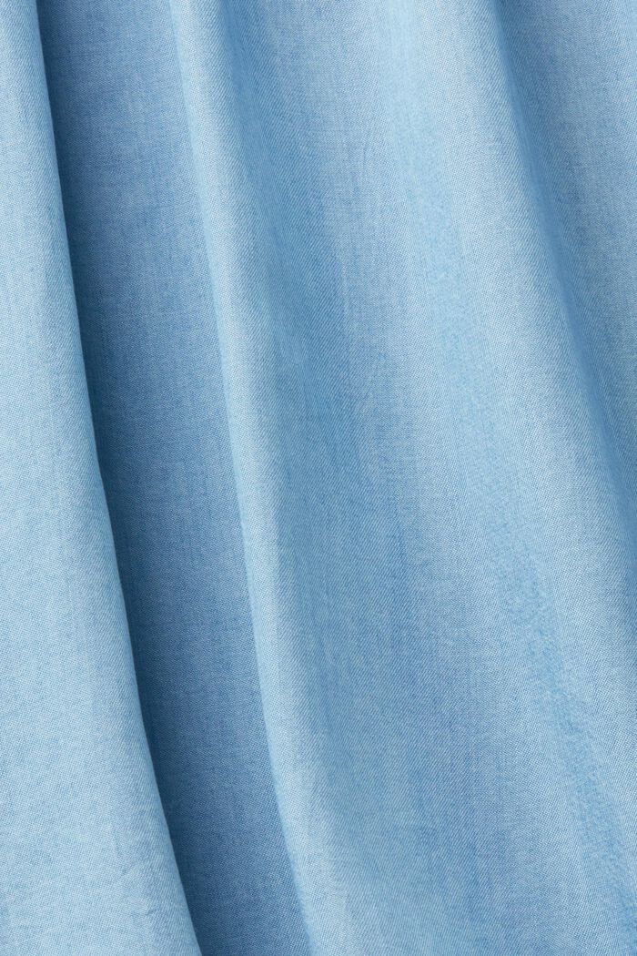 Rüschenbluse in Jeansoptik