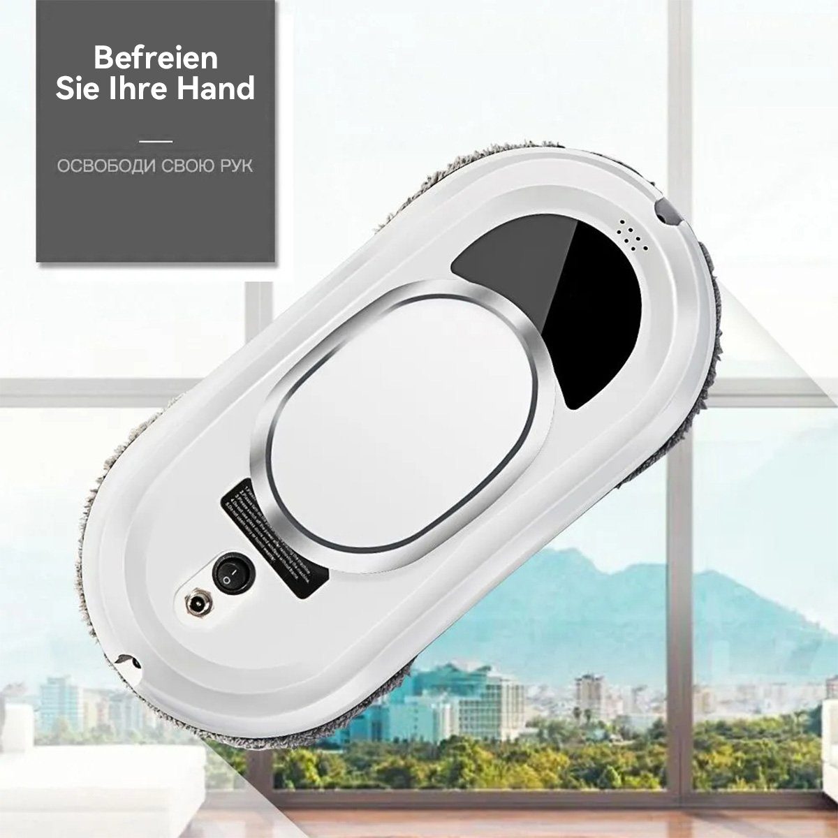 Hikeren Fensterputzroboter 80W Fenstersauger,2800Pa,Fensterputzer,Mit USV-Stromausfallschutz