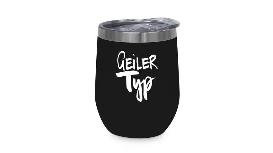 Design@Home Thermobecher Geiler Typ 0,35l schwarz/ weiß