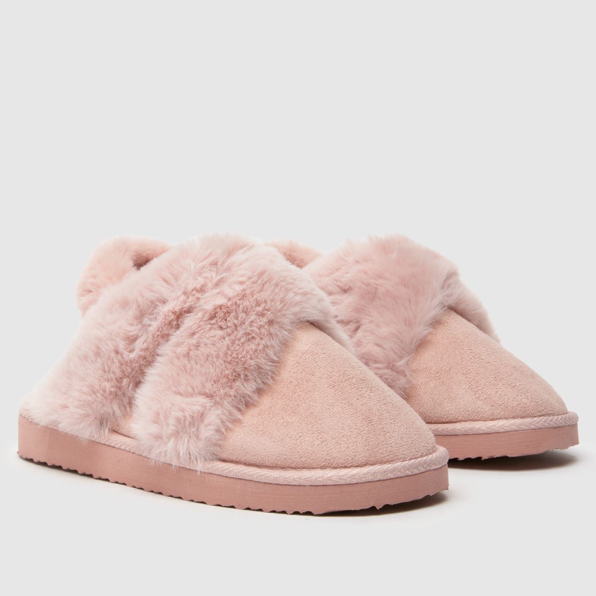 Schuh – Harper – Ljusrosa tofflor i pälsfärgad mule