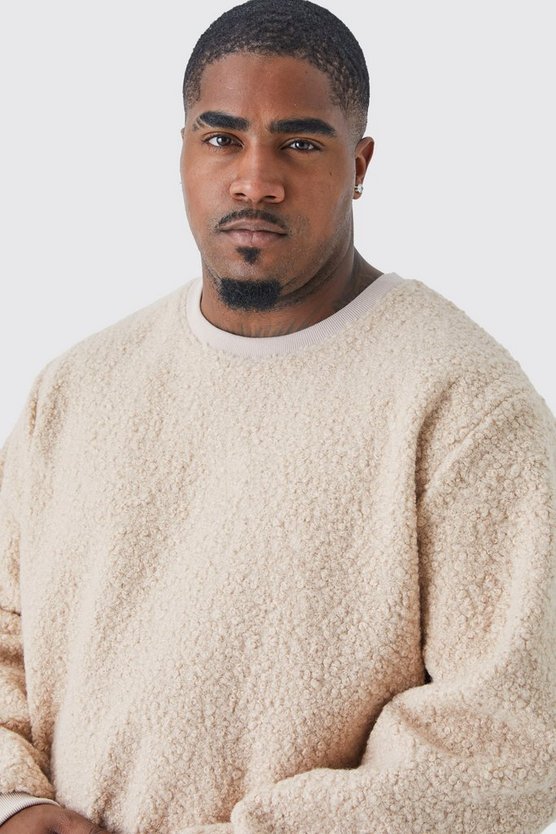 Plus Bouclee Borg-Sweatshirt