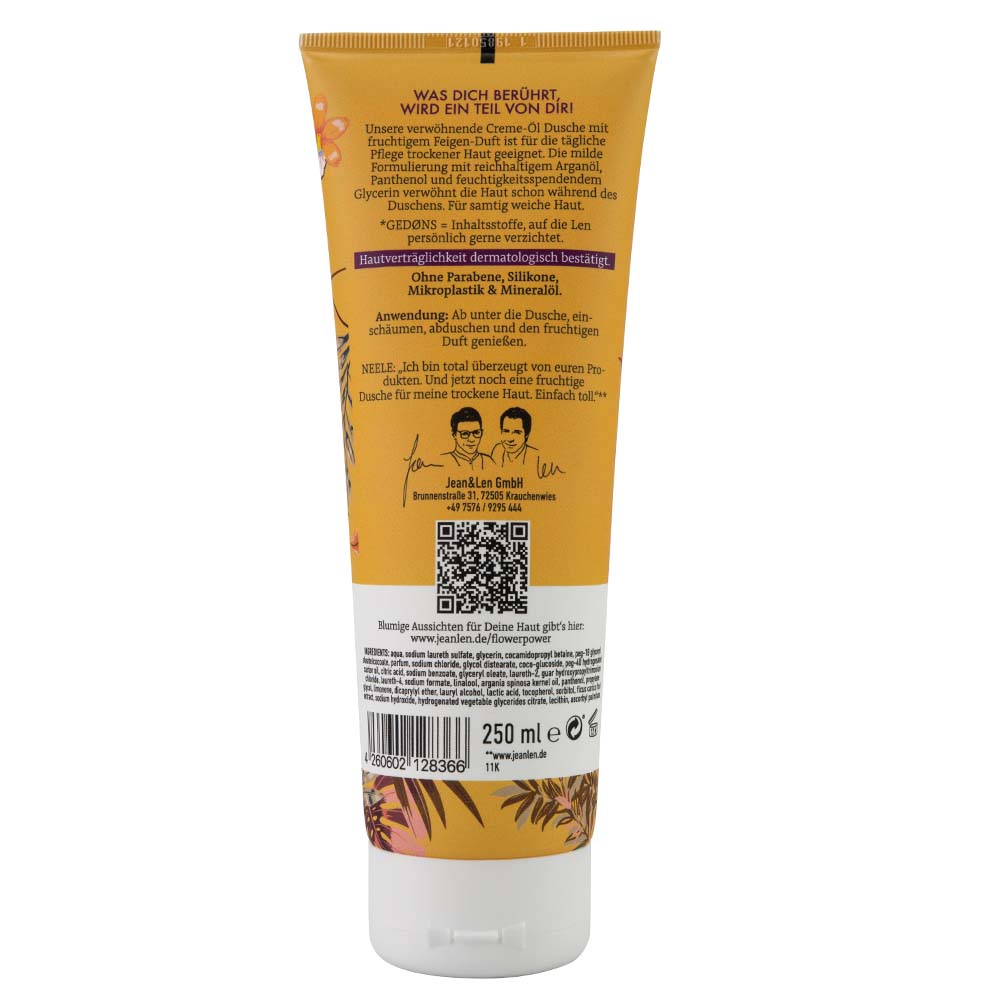 Jean & Len Creme Öl Dusche Arganöl & Feige 250 ml