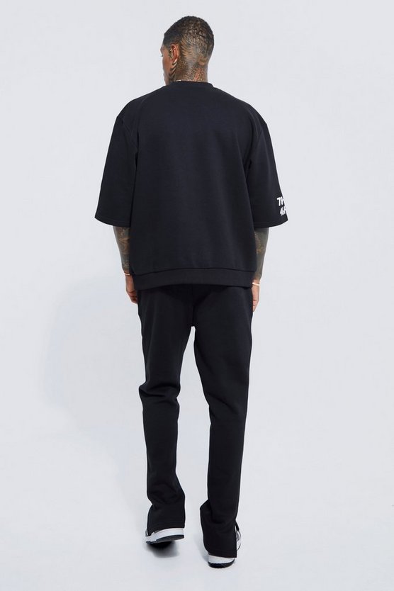 Oversize Sweatshirt-Trainingsanzug mit Print