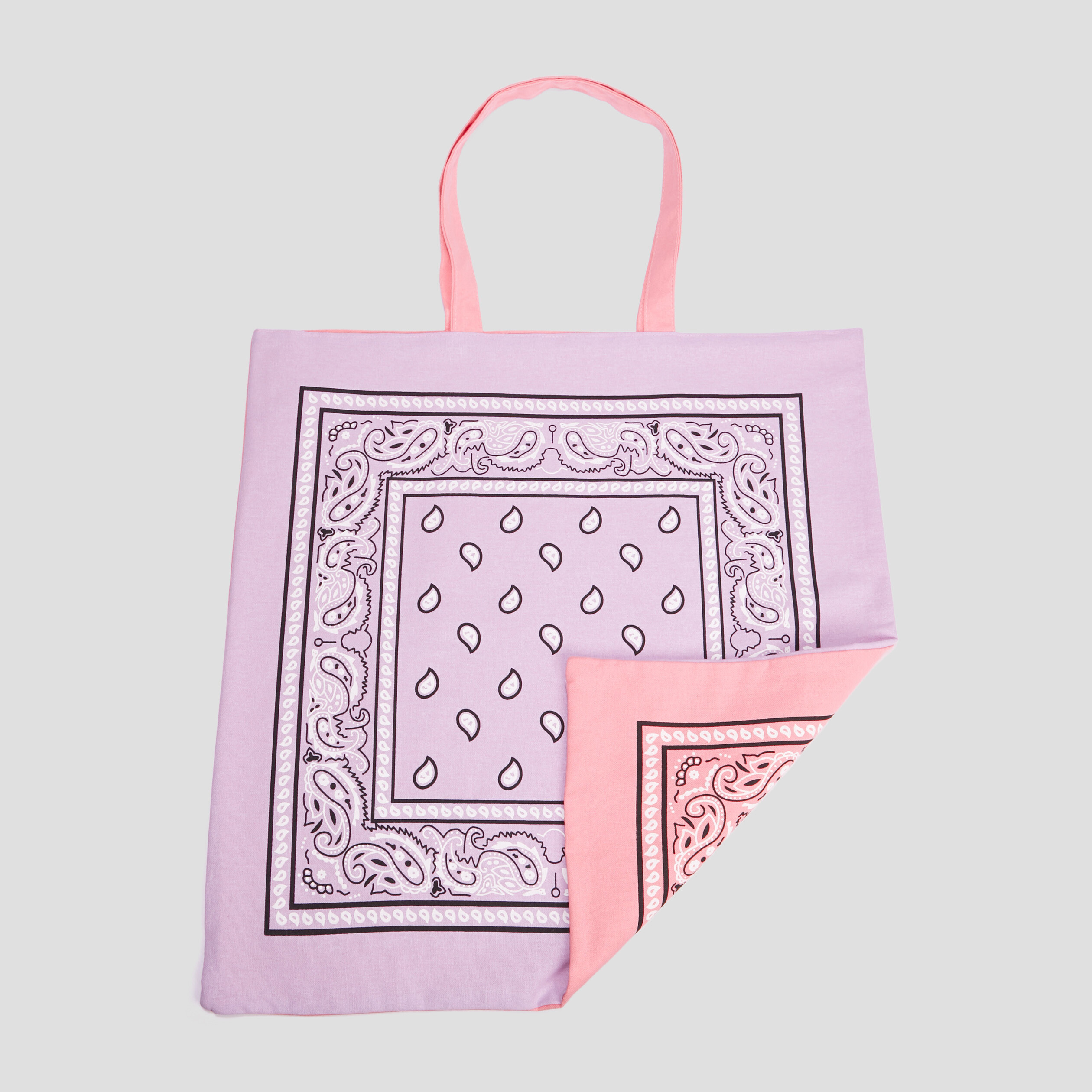 Sac cabas carré rose femme | La Halle