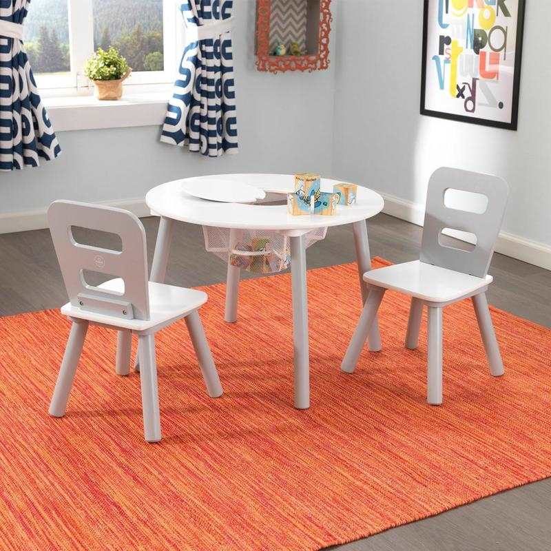 Ensemble table avec rangement et 2 chaises