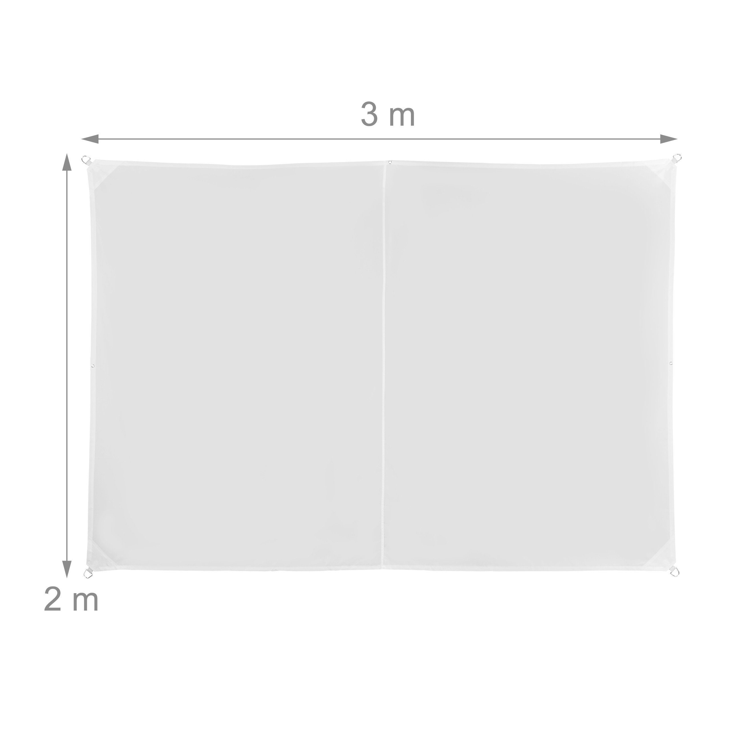 relaxdays Sonnensegel Rechteckiges Sonnensegel weiß, 2 x 3 m