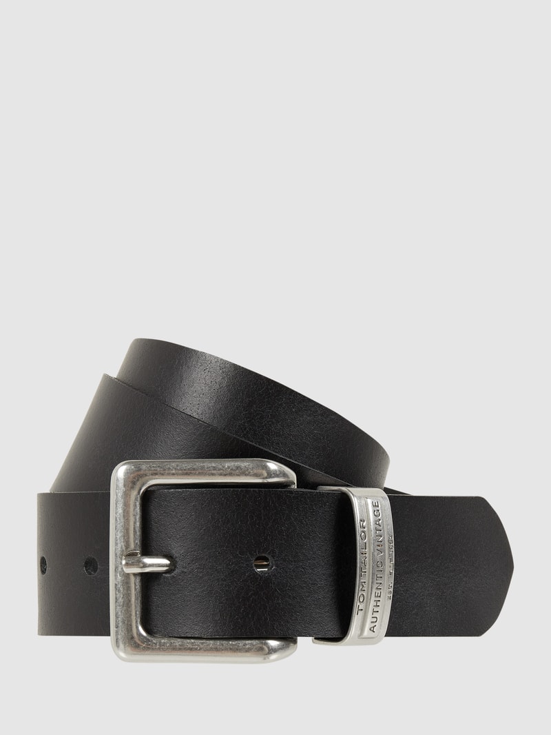 Ledergürtel im Vintage-Look Modell 'Harry' in schwarz
