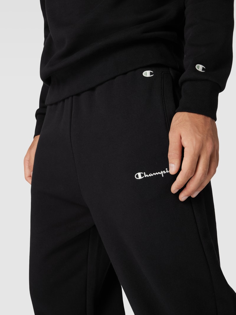 Sweatpants mit Label-Stitching Modell 'Rochester' in schwarz