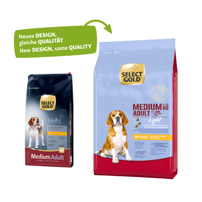SELECT GOLD Hundetrockenfutter SELECT GOLD Light Medium Adult Huhn 12 kg