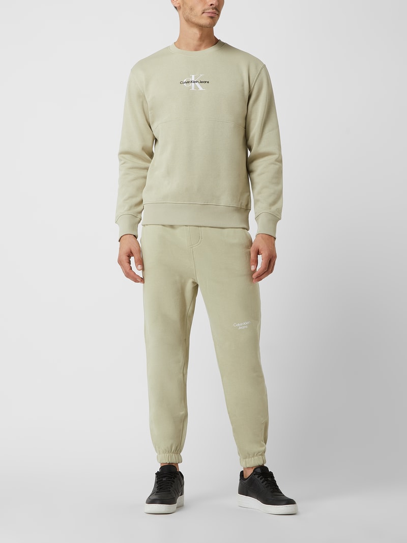 Sweathose mit Label-Print in schilf