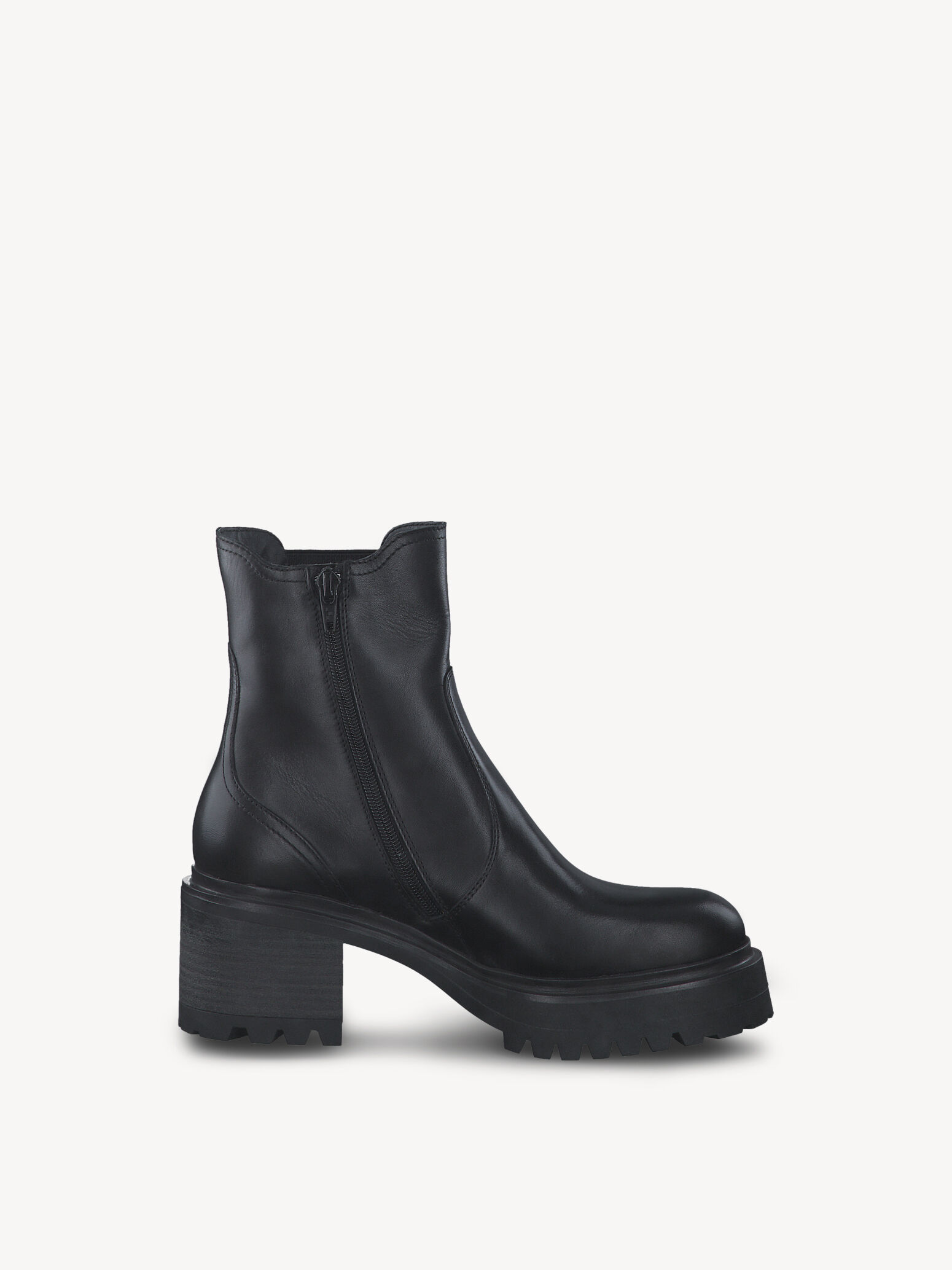 Bottine en cuir - noir doublure chaude