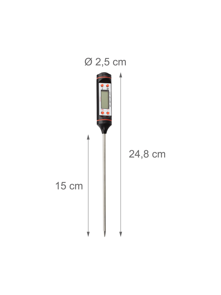 relaxdays Küchenthermometer digital in Silber/Schwarz günstig kaufen onesize