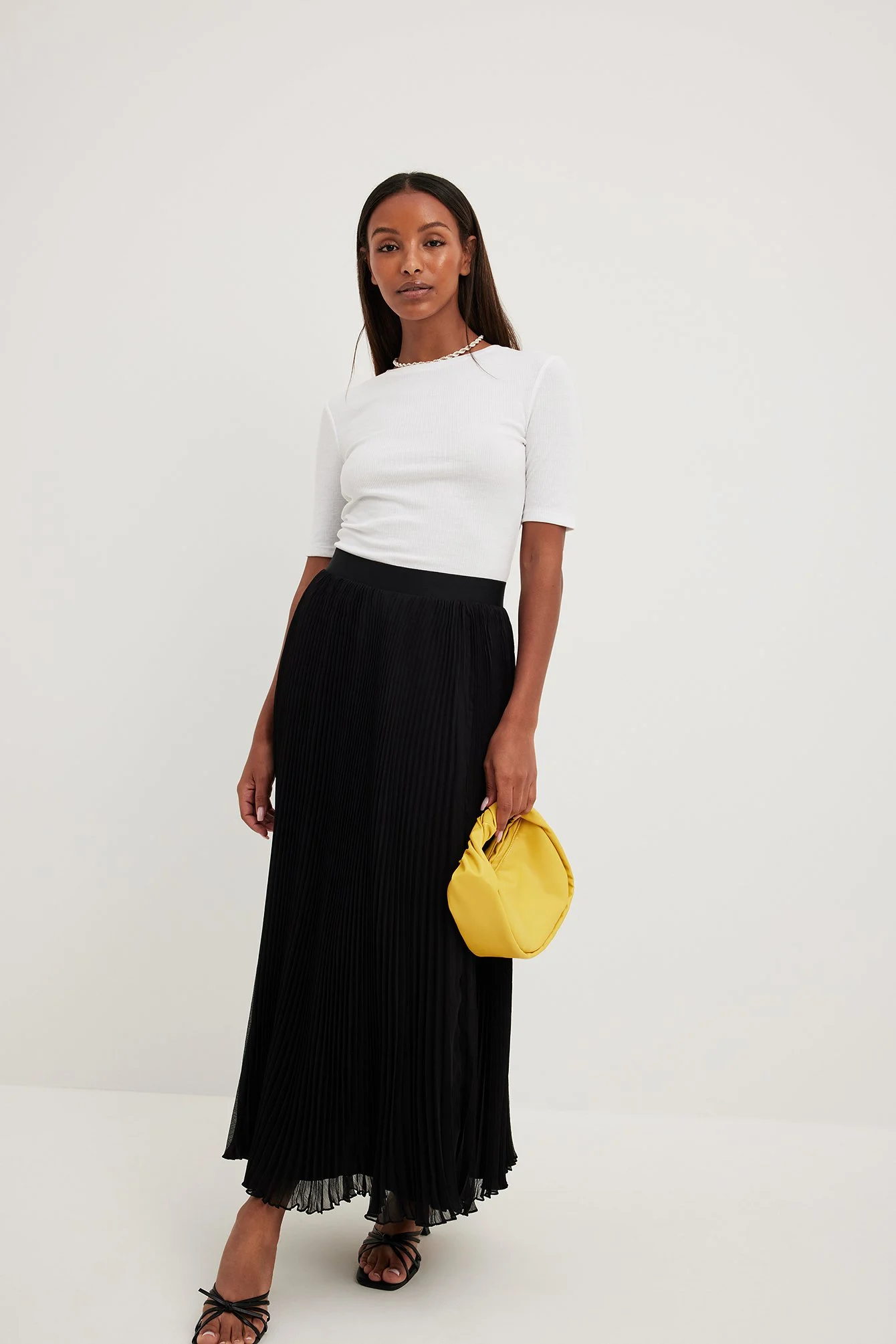 Midirock aus plissiertem Chiffon