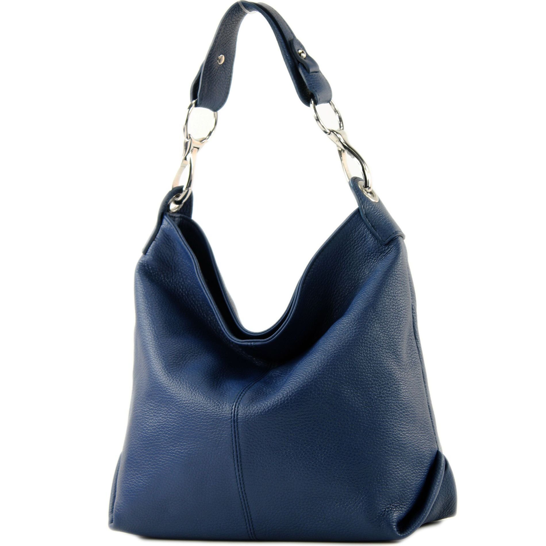 modamoda de Schultertasche T168v8, Echtleder Handmade in Italy