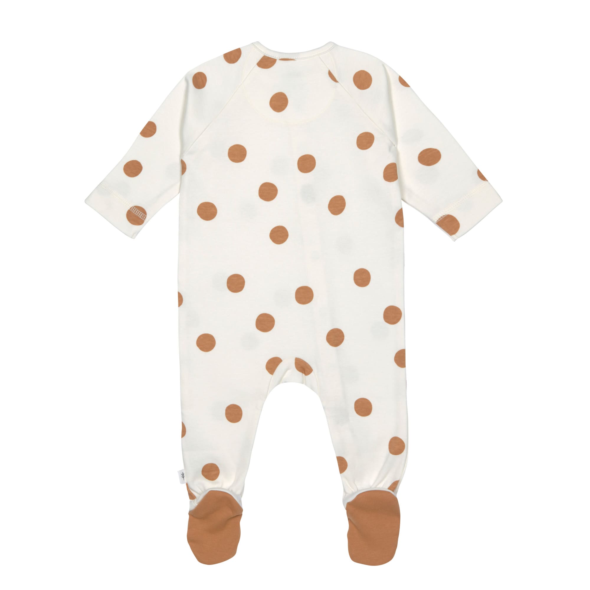 Baby Schlafanzug mit Füßen - Bio Baumwolle, Big Dots, Weiß