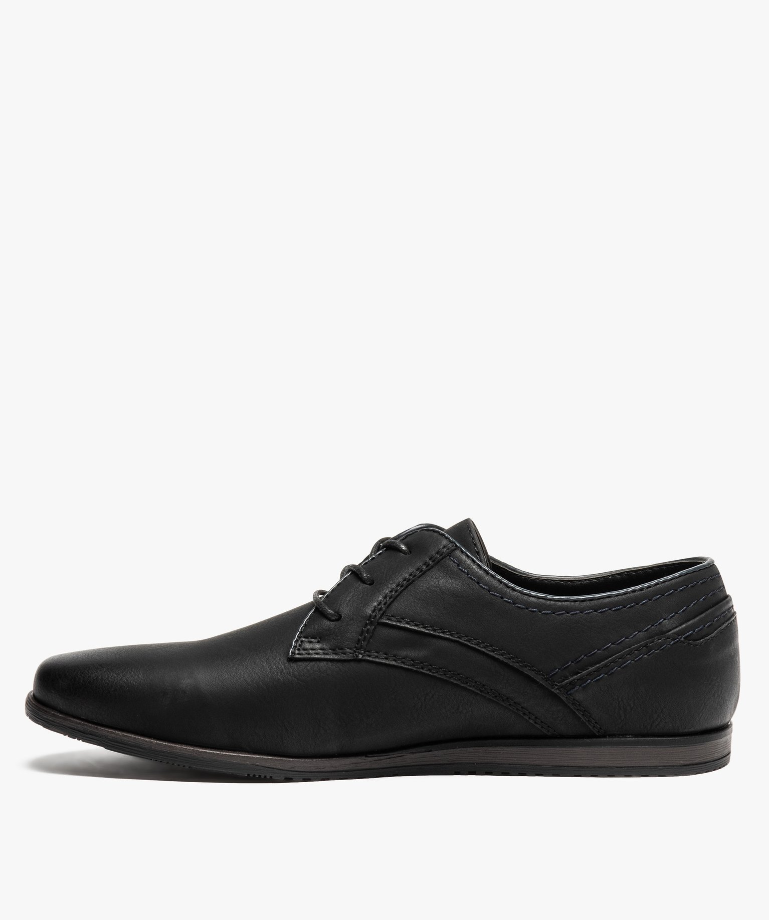 Derbies homme unis avec surpiqres contrastées noir | GEMO