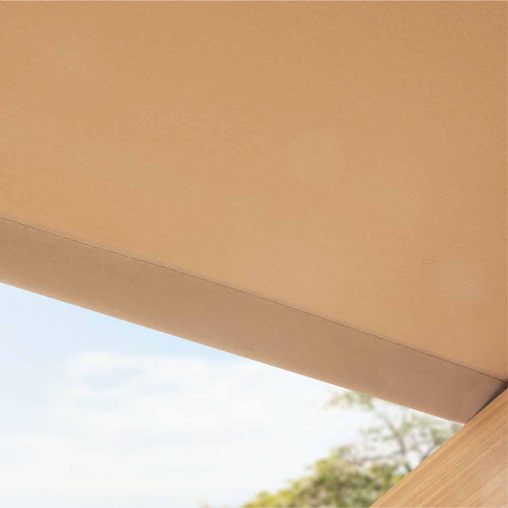 CHILLROI Outdoor Aluminium Pavillon/Pergola 12,25 m² mit verstellbarem Sonnensegel buche