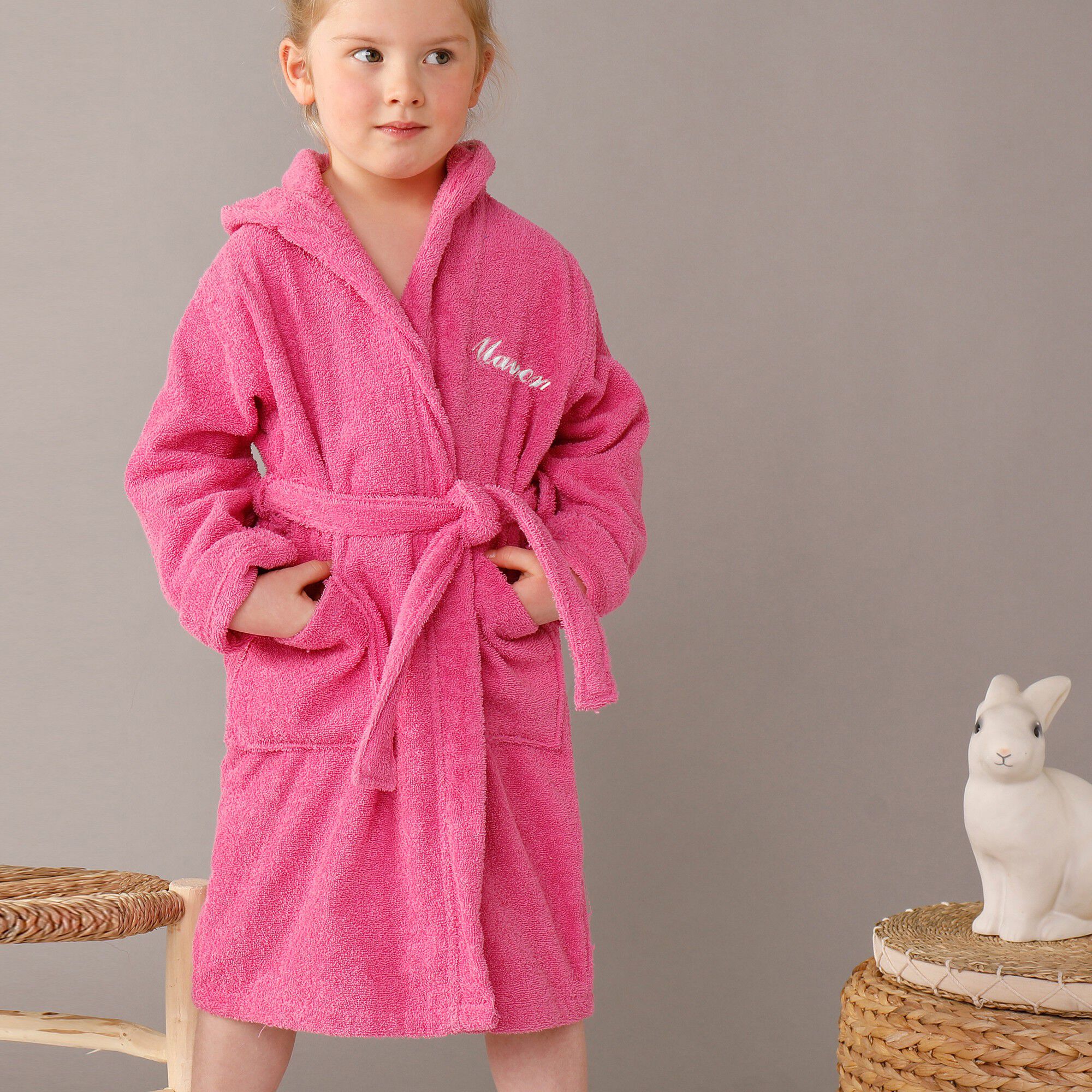 Peignoir enfant éponge à capuche personnalisable