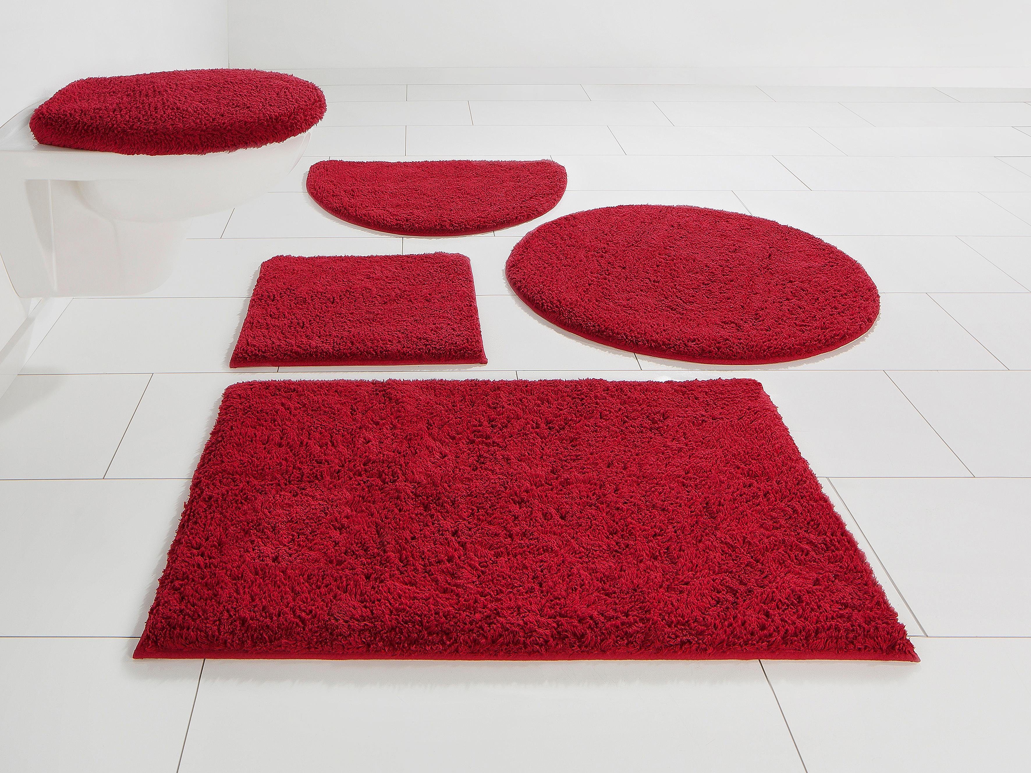 Badematte Maren Home affaire, Höhe 15 mm, rutschhemmend beschichtet, fußbodenheizungsgeeignet, Baumwolle (Bio-Baumwolle), quadratisch, Bio-Baumwolle, Badteppich, Badematten auch als 3 teiliges Set