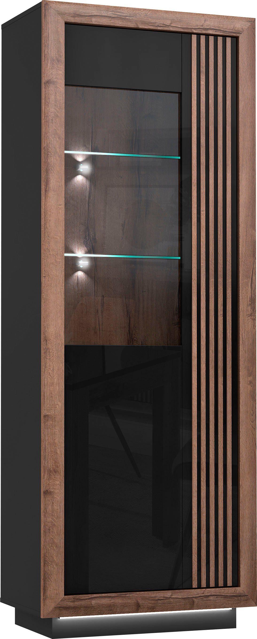 FORTE Highboard Savona, Höhe 197 cm, inkl. Lichtleiste im Sockel