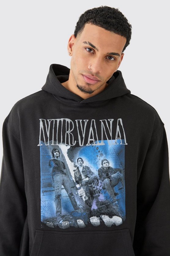 Oversize Hoodie mit Nirvana-Print