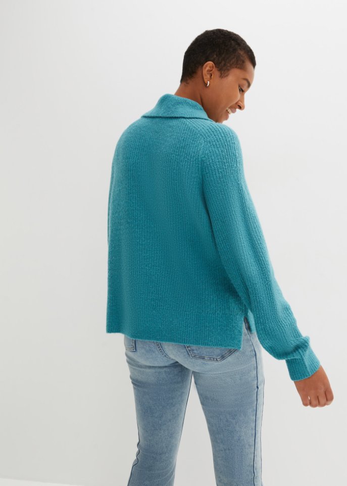 Strickpullover mit Polokragen