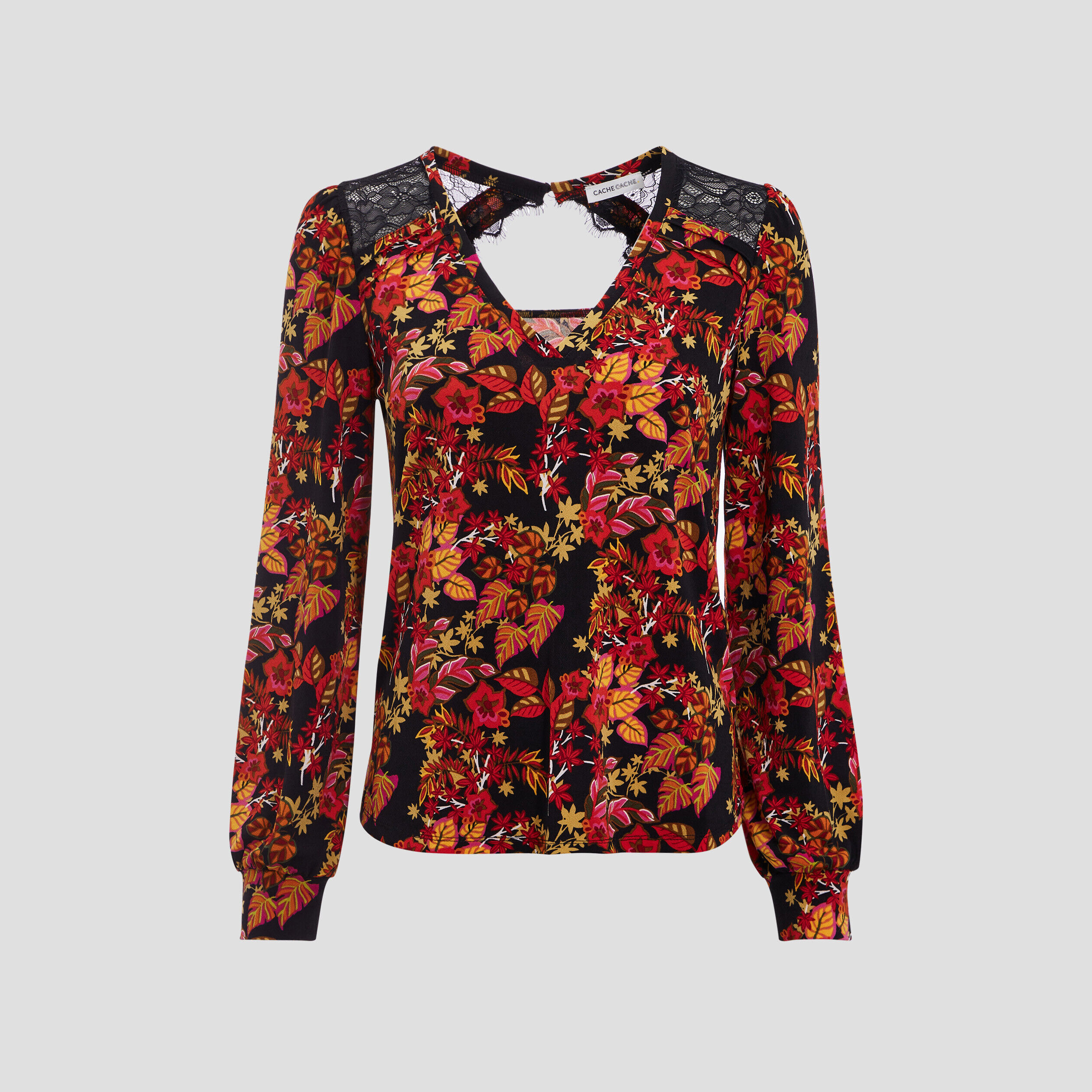 Blouse manches longues noir femme | Cache Cache