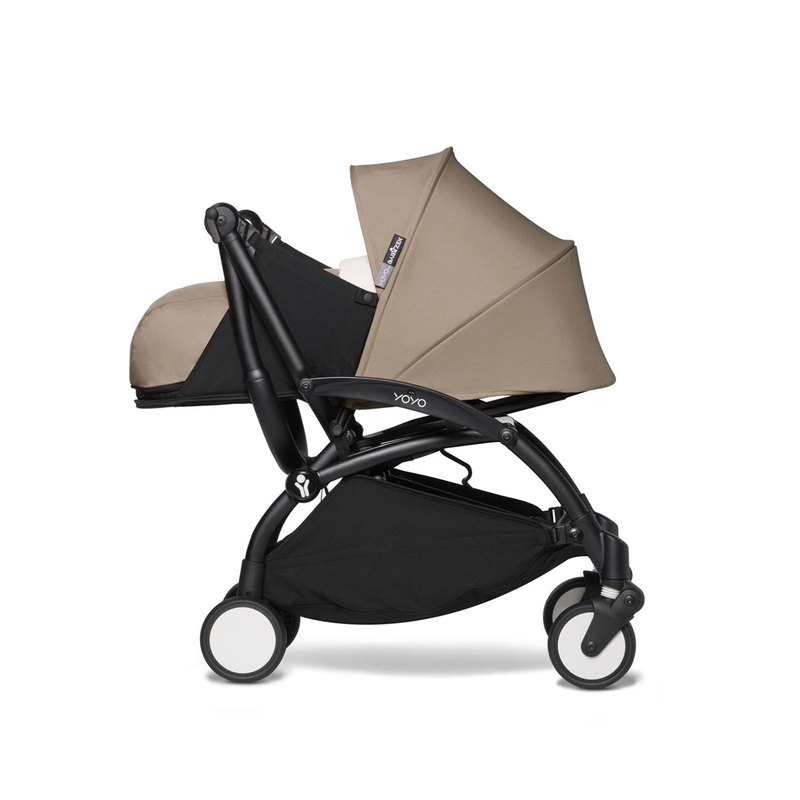Poussette Yoyo2 châssis noir et assise 0+ taupe Babyzen