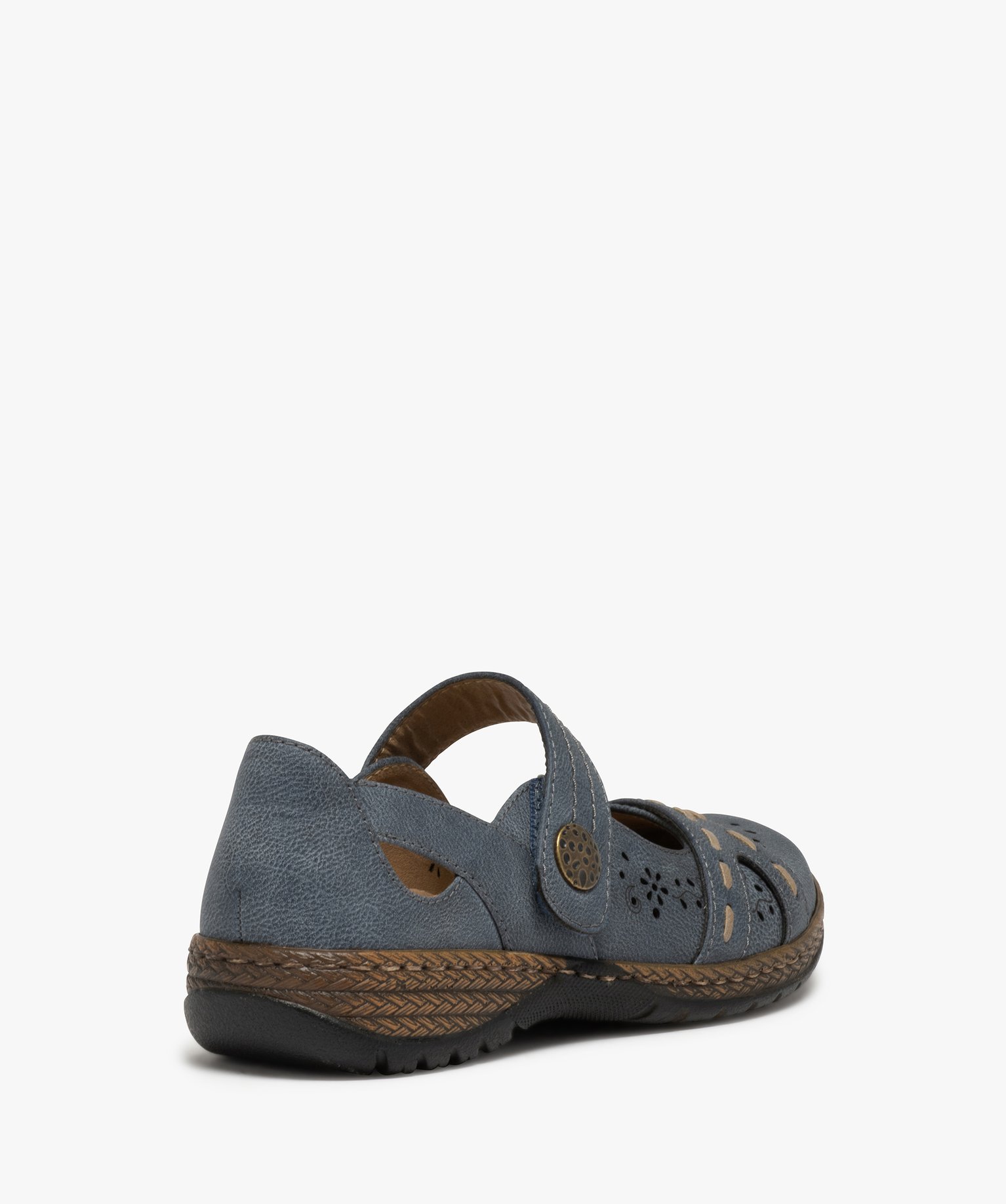 Babies femme confort à bride scratch et dessus fantaisie bleu fonce | GEMO