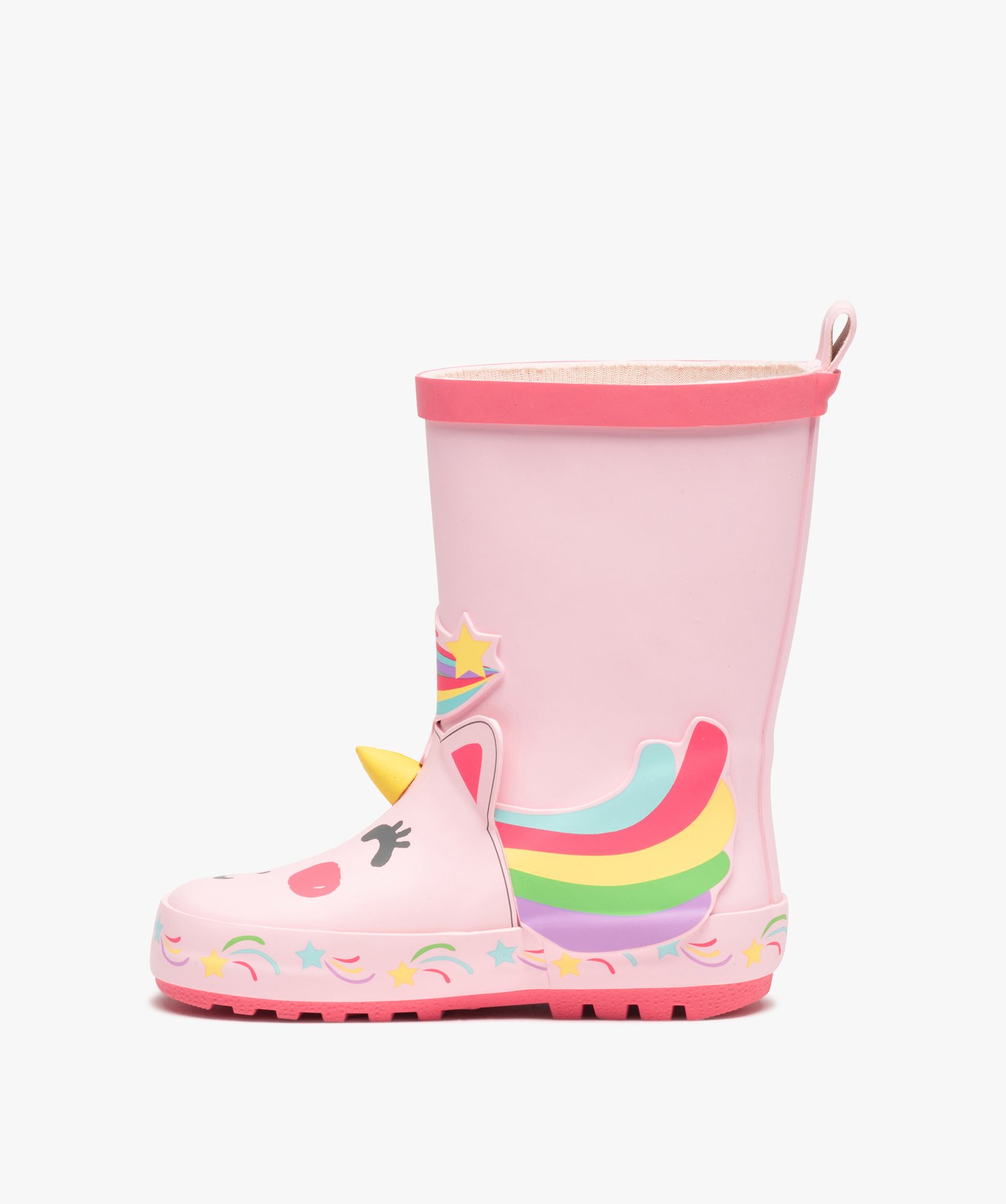 Bottes de pluie fille en caoutchouc fantaisie licorne rose | GEMO